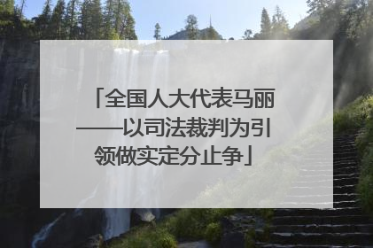 全国人大代表马丽——以司法裁判为引领做实定分止争