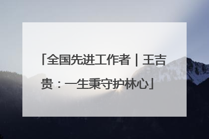全国先进工作者｜王吉贵：一生秉守护林心
