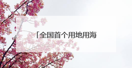 全国首个用地用海联审项目落地台州 浙江探索“地林草海”审批一次办