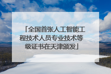 全国首张人工智能工程技术人员专业技术等级证书在天津颁发