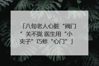 八旬老人心脏“阀门”关不拢 医生用“小夹子”巧修“心门”
