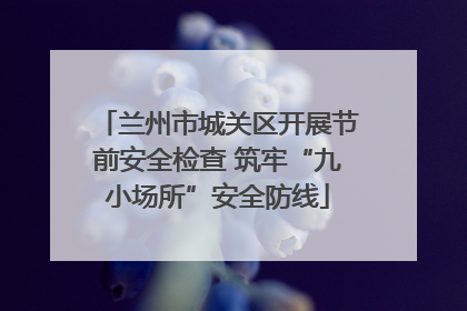 兰州市城关区开展节前安全检查 筑牢“九小场所”安全防线
