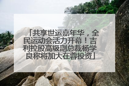共享世运嘉年华，全民运动会活力开幕！吉利控股高级副总裁杨学良称将加大在蓉投资