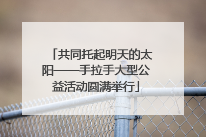 共同托起明天的太阳——手拉手大型公益活动圆满举行