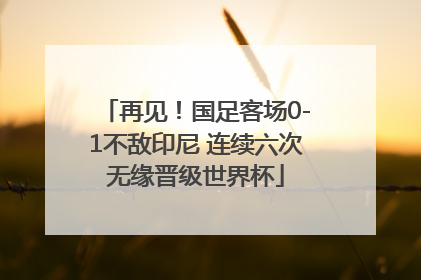 再见！国足客场0-1不敌印尼 连续六次无缘晋级世界杯