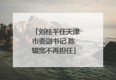 刘桂平任天津市委副书记 陈辐宽不再担任