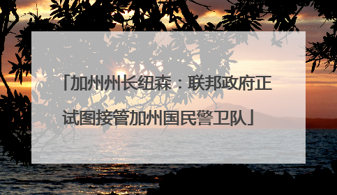 加州州长纽森：联邦政府正试图接管加州国民警卫队