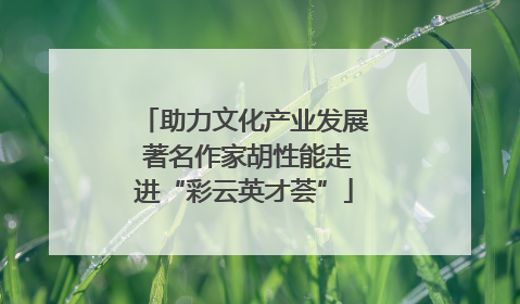 助力文化产业发展 著名作家胡性能走进“彩云英才荟”
