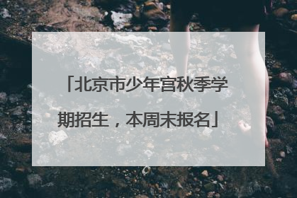 北京市少年宫秋季学期招生，本周末报名