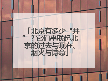北京有多少“井”？它们串联起北京的过去与现在、烟火与诗意