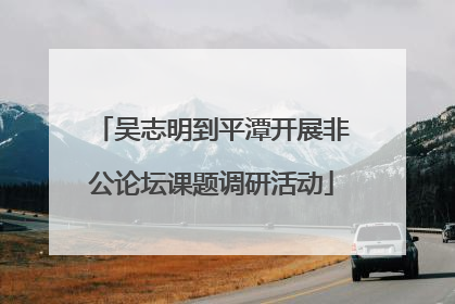 吴志明到平潭开展非公论坛课题调研活动