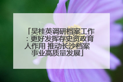 吴桂英调研档案工作：更好发挥存史资政育人作用 推动长沙档案事业高质量发展