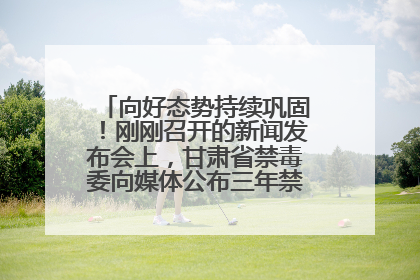 向好态势持续巩固！刚刚召开的新闻发布会上，甘肃省禁毒委向媒体公布三年禁毒工作“成绩单”