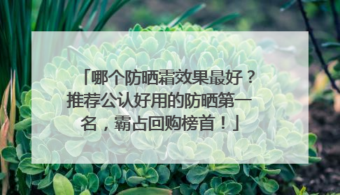 哪个防晒霜效果最好？推荐公认好用的防晒第一名，霸占回购榜首！