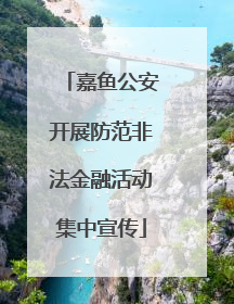 嘉鱼公安开展防范非法金融活动集中宣传