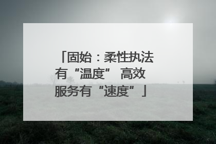 固始：柔性执法有“温度” 高效服务有“速度”