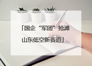 国企“军团”抢滩山东低空新赛道