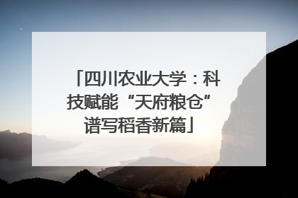 四川农业大学：科技赋能“天府粮仓”谱写稻香新篇