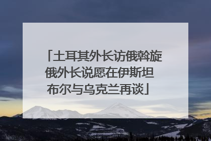 土耳其外长访俄斡旋 俄外长说愿在伊斯坦布尔与乌克兰再谈