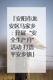 安阳市龙安区马家乡：开展“安全生产月”活动 打造平安乡镇