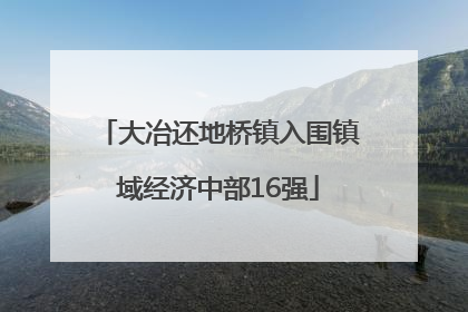 大冶还地桥镇入围镇域经济中部16强