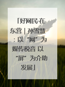好网民·在东营｜孙雪慧：以“网”为媒传税音 以“屏”为介助发展