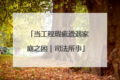 当工程瑕疵遭遇家庭之困｜司法所事
