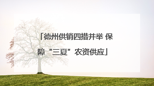 德州供销四措并举 保障“三夏”农资供应