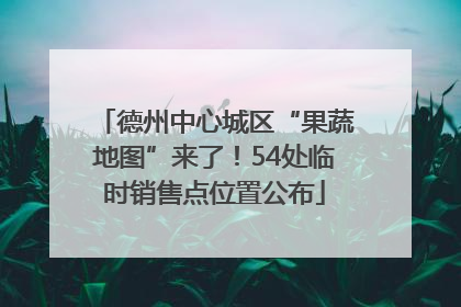 德州中心城区“果蔬地图”来了！54处临时销售点位置公布