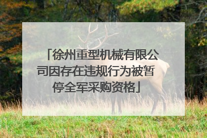 徐州重型机械有限公司因存在违规行为被暂停全军采购资格
