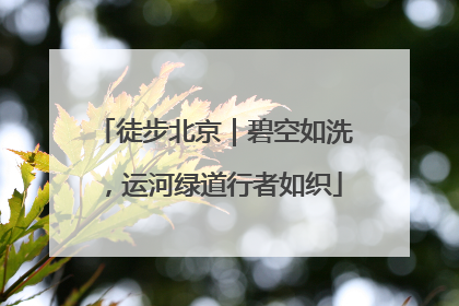 徒步北京｜碧空如洗，运河绿道行者如织