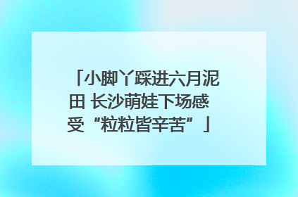 小脚丫踩进六月泥田 长沙萌娃下场感受“粒粒皆辛苦”