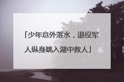 少年意外落水，退役军人纵身跳入湖中救人