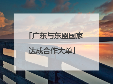 广东与东盟国家达成合作大单