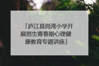 庐江县岗湾小学开展男生青春期心理健康教育专题讲座