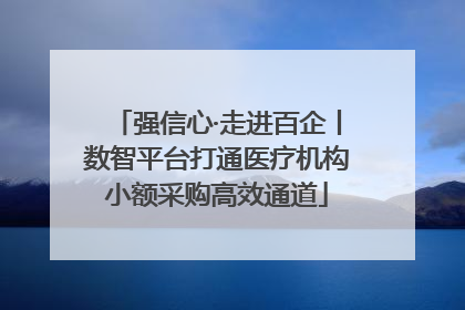强信心·走进百企丨数智平台打通医疗机构小额采购高效通道