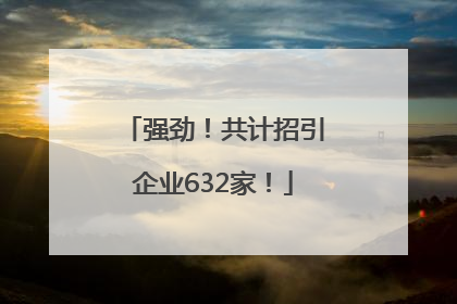强劲！共计招引企业632家！