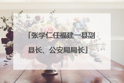 张学仁任福建一县副县长、公安局局长