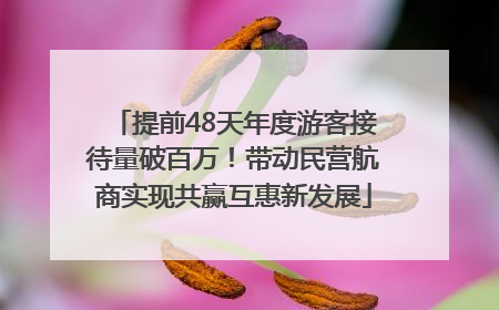 提前48天年度游客接待量破百万！带动民营航商实现共赢互惠新发展