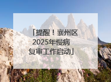 提醒！襄州区2025年慢病复审工作启动