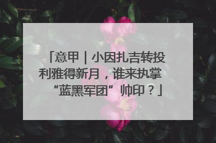 意甲｜小因扎吉转投利雅得新月，谁来执掌“蓝黑军团”帅印？