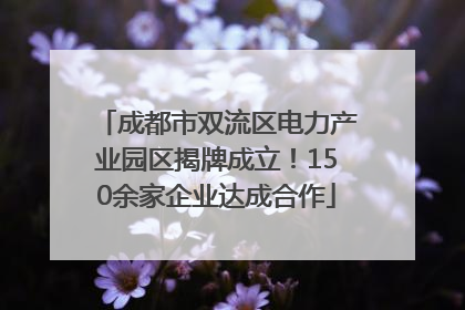 成都市双流区电力产业园区揭牌成立！150余家企业达成合作