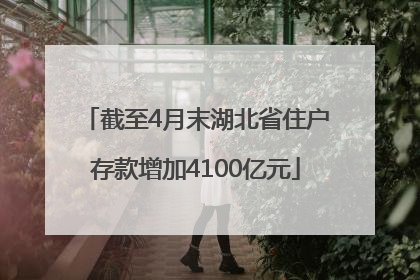 截至4月末湖北省住户存款增加4100亿元