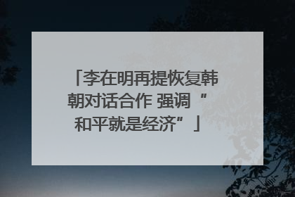 李在明再提恢复韩朝对话合作 强调“和平就是经济”