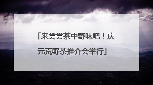 来尝尝茶中野味吧！庆元荒野茶推介会举行