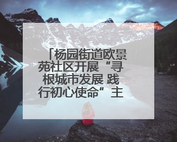 杨园街道欧景苑社区开展“寻根城市发展 践行初心使命”主题党日活动