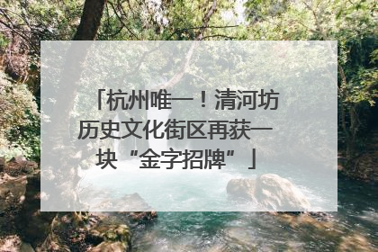 杭州唯一！清河坊历史文化街区再获一块“金字招牌”