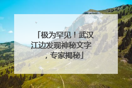 极为罕见！武汉江边发现神秘文字，专家揭秘
