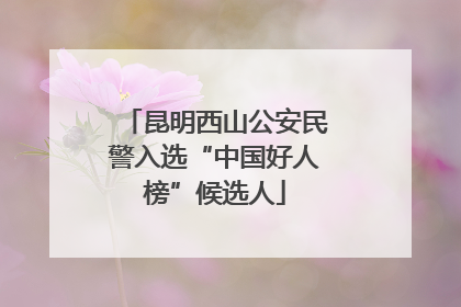 昆明西山公安民警入选“中国好人榜”候选人