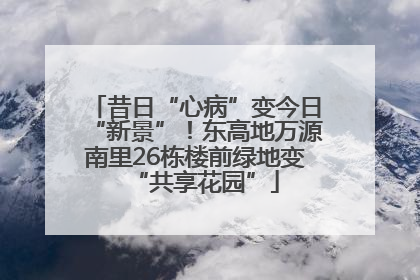 昔日“心病”变今日“新景”！东高地万源南里26栋楼前绿地变“共享花园”